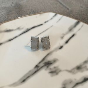 White druzy Kendra Scott studs